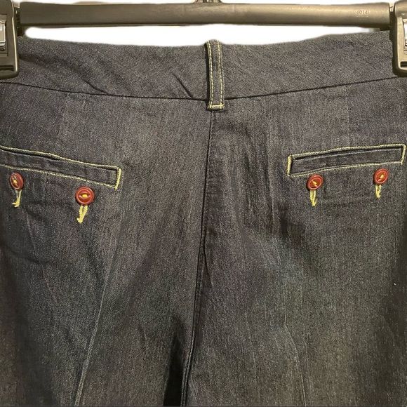 Larry Levine SPT Stretch Dark Wash Wide Leg Pant with Eclectic Details! - Picture 10 of 10